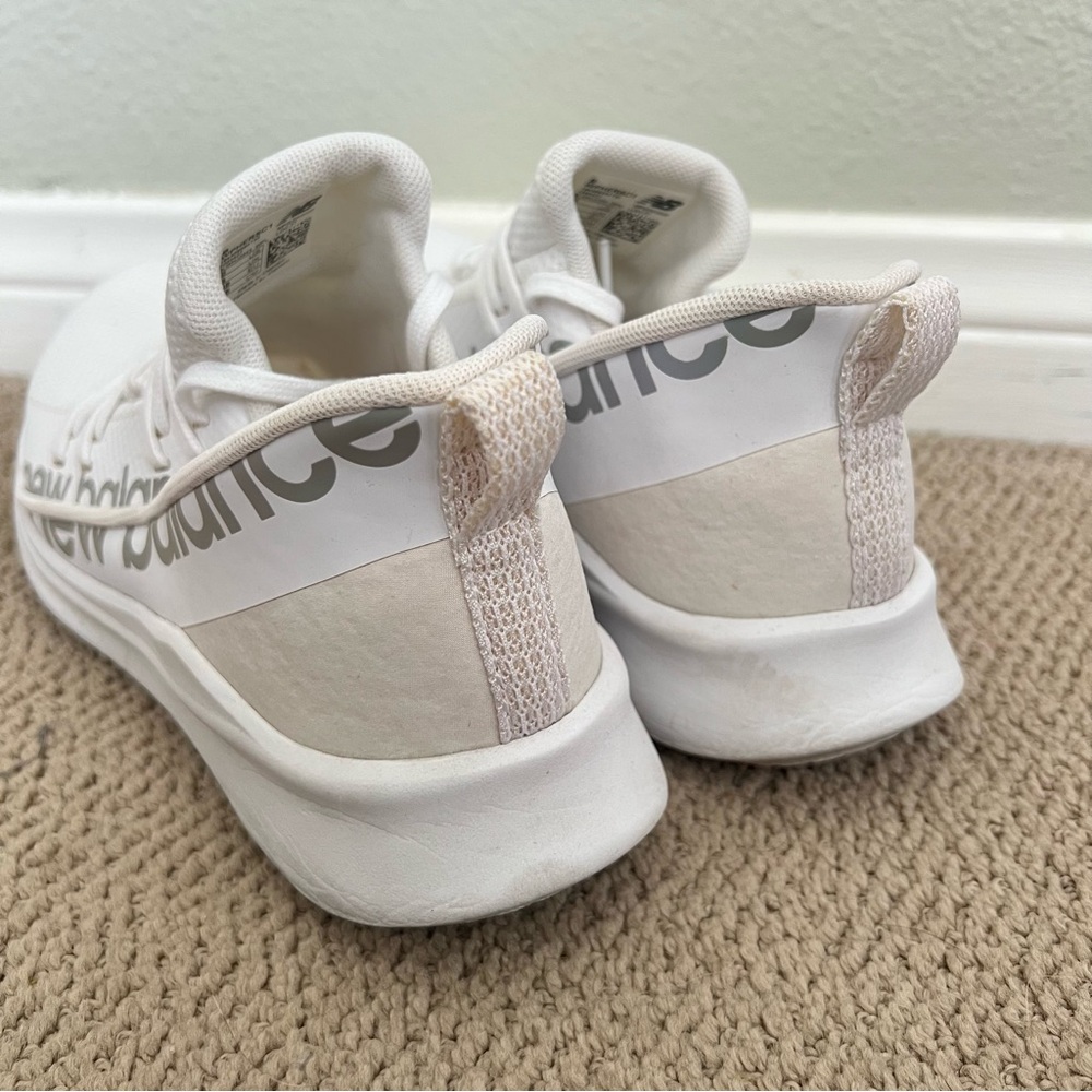 New Balance White and Light Gray Athletic Running Shoes - Picture 4 of 7